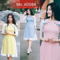 Có size XXL Áo Dài Cách Tân ĐÍNH HOA TAY Phối màu