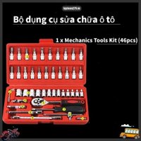 Có thể bán buôn Bộ dụng cụ cầm tay cơ khí 46 chiếc có vỏ Cờ lê 24T ổ cắm bánh cóc đa chức năng để sửa chữa ô tô