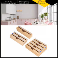 Có thể bán buôn Hộp nhựa bọc thực phẩm Tre tự nhiên Cấp Hoạt động dễ dàng đựng lá nhôm bền có dao cắt Virgina056 Hàng giao ngay