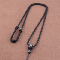 Có Thể Điều Chỉnh Cổ Mặt Dây Buộc Cổ Gỗ Mun Dệt Tay Dây Vòng Cổ Dây Obsidian Mặt Dây Chuyền Dây