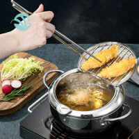 Có thể điều chỉnh nhiệt độ Nồi chiên sâu bằng thép không gỉ Nồi chiên nhà bếp bằng thép không gỉ có giá đỡ tuổi dầu cho nhà bếp gia đình