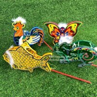 [Có thể gắn đèn LED] Đèn lồng trung thu giấy kính truyền thống hình con vật khung nhựa đứng vững cho bé chơi TRUNG THU