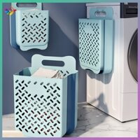 Có thể gập lại với giỏ gấp, giỏ giặt đồ nhà tắm, chất liệu nhựa TPR,Giỏ Đựng Quần Áo Bẩn Nhà Tắm Treo Tường Gấp Gọn