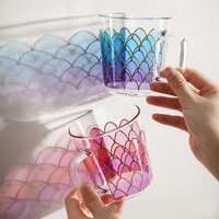 (Có thể khắc logo) Cốc nước gia dụng bằng thủy tinh pha lê cao cấp 350ML, cốc cà phê chịu nhiệt có quai, cốc trà, cốc sữa trẻ em, cốc đựng nước ép, cốc đựng bia, quà tặng sinh nhật