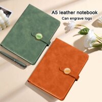 (Có thể khắc logo) Sổ tay học sinh A5 có khóa da, sổ ghi chép cuộc họp công việc, sổ ghi chép kinh doanh, nhật ký, sổ trích đoạn, trang bên trong có dòng kẻ, 100 tờ 200 trang