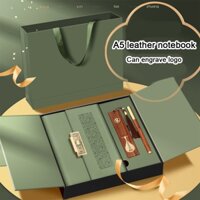 (Có thể khắc logo) Sổ tay học sinh khổ A5 có khóa da, sổ ghi chép cuộc họp công việc, nhật ký, nhật ký du lịch, sổ tay kinh doanh, sổ trích đoạn, quà lưu niệm, 100 tờ 200 trang