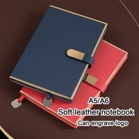 (Có thể khắc logo) Sổ tay kinh doanh bằng da mềm khổ A5/A6, nhật ký có khóa, sổ tay môn học của sinh viên, nhật ký du lịch, sổ trích đoạn, 100 tờ 200 trang