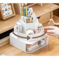 Có thể làm hộp đựng bút, hộp đựng mỹ phẩm.Có thể đặt rất nhiều thứ.Hộp đựng xoay 360 độ có ngăn kéo gấu con dễ thương,