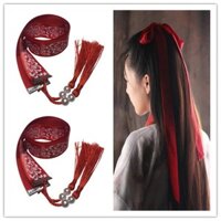 Cổ Tóc Ban Nhạc Đầu Siêu Cổ Tích Hanfu Mũ Đội Đầu Nữ Buộc Tóc Tua Rua Streamer Cổ Trang Phục Phụ Kiện Tóc Ruy Băng 3.14