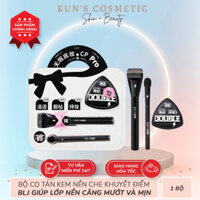 Cọ trang điểm BLJ Cọ tán kem nền cọ che khuyết điểm đầu bọt biển và mút tán nền 1 set 3 cái
