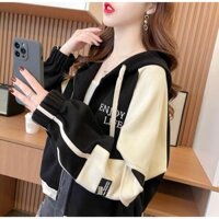 (CÓ TÚI TRONG) ÁO KHOÁC NỈ FORM RỘNG TAY PHỐI TÚI VIỀN CHỮ THÊU MẪU HOT