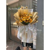 (CÓ TÚI VÁT ĐỰNG)Bó hoa sáp hướng dương mix tình nhân giấy to(60-70cm) TẶNG BANER HAPPY GRADUATION, THIỆP