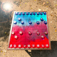 Cờ tướng hiệu ứng màu loang làm từ keo epoxy trong suốt