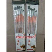 Cọ vẽ acrylic lông mền đầu tròn oval bộ 6 cây loại tốt
