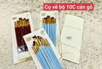 CỌ VẼ BỘ 10 CÂY-CÁN GỖ