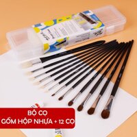Cọ vẽ màu nước Mont Marte set 12 cây vẽ màu nước, gouache, acrylic, sơn dầu