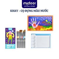 Cọ vẽ màu nước và khay đựng màu nước màu acrylic cho bé Mideer Paint Brush Set & Palette - Bộ cọ vẽ