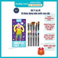 Cọ vẽ màu nước và khay đựng màu nước màu acrylic cho bé Mideer Paint Brush Set &amp;amp Palette - Khay đựng màu