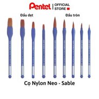 Cọ Vẽ Nylon Neo Sable Cọ Vẽ Pentel Đầu Dẹt, Đầu Tròn Cọ Vẽ Lâu Trôi Và Dễ Làm Sạch - Đầu tròn số 10