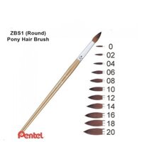Cọ vẽ Pentel ZBS1 Làm Từ Lông Đuôi Ngựa Cọ Đầu Tròn Các Số 0 2 4 6 8 10 12 15 16 18 20 - Số 8