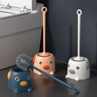 Cọ Vệ Sinh Toilet Tay Cầm Dài Bằng Silicon Hình Chú Heo Hoạt Hình Dễ Thương Tiện Dụng