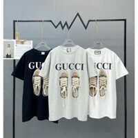✕▧[CÓ VIDEO + ẢNH THẬT] Áo thun Gucci Đôi Giày - unisex nam nữ form rộng oversize chất liệu Cotton New