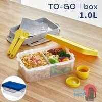 [Có Video] Hộp cơm Lock&Lock TOGO bằng nhựa chia ngăn kèm dao muỗng hộp sốt đi kèm HPL817L