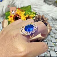 (Có Video) Nhẫn Nữ Saphira Mạ Vàng 18k Cao Cấp (03 Loại Đá) - Đeo Sáng Đẹp Bàn Tay Chị Em Lokalo 129229