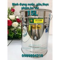 (Có Video SP)Bình đựng nước sữa ,thực phẩm inox 15 lít ko vòi SUS 304 ,Bình nước inox 15 l,Bình inox 304, CHÍNH HÃNGVN