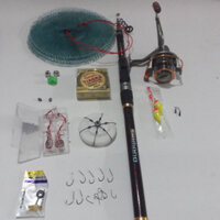 (có video)bộ cần câu rút 3m6 máy lc7000 kèm trọn bộ phụ kiện giảm giá sele y hình hàng hót121h