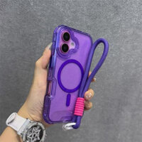 [Có Vòng Tay] Ốp Điện Thoại 3 Trong 1 Từ Tính Bán Trong Suốt Cao Cấp Lấp Lánh Cho IPhone 16 15 Pro Max 14 13 12 11 16 Plus Vỏ Bảo Vệ Camera Chống Sốc Ốp Lưng Cứng IPhone