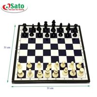 Cờ vua nam châm Sato đen trắng