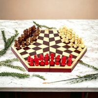 Cờ vua tam quốc biến thể gỗ cao cấp dành cho 3 người chơi mẫu mới - Three King Chess
