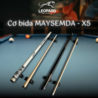 Cơ X5 - Cơ bida lỗ/lip - Thương hiệu MAYSEMDA - Ngọn gỗ phong chống cong vênh - Leopard Billiards