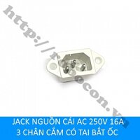 CO287 JACK NGUỒN CÁI AC 250V 16A 3 CHÂN CẮM CÓ TAI BẮT ỐC