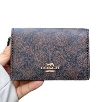 COACH 91681 IMAA8 Women's Card Case, Business Card Holder, Brown x Black