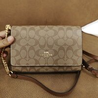 C.OACH FLAP CROSSBODY IN SIGNATURE CANVAS CP033 da mịn cực sang