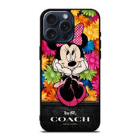 Coach * FLOWER MINNIE MOUSE IPhone 15 Pro Max 6.7 Inch 2023 Ốp Lưng Màu Đen Cho IPhone 15 IPhone 15 Pro IPhone 14 Pro Max Slim Mỏng Vỏ Bảo Vệ Chống Sốc Điện Thoại