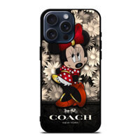 Coach * FLOWER MINNIE MOUSE IPhone 15 Pro Max 6.7 Inch 2023 Ốp Lưng Màu Đen Cho IPhone 15 IPhone 15 Pro IPhone 14 Pro Max Slim Mỏng Vỏ Bảo Vệ Chống Sốc Điện Thoại