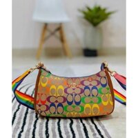 Coach Teri Shoulder Bag In Rainbow signature canvas