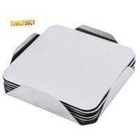 Coasters - Giá đỡ bằng thép không gỉ có bộ Coaster -Drink Milk Coffee Tea Cup Cốc giữ hình vuông
