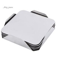 Coasters - Giá đỡ bằng thép không gỉ có bộ Coaster -Drink Milk Coffee Tea Cup Cốc giữ hình vuông