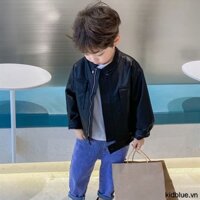 Coat Long Sleeve Children's Short Tops Boy Thin Clothing Standing Collar Fashion Kid Outwear Baby Korean Leather Jacket