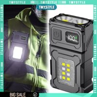 Cob SMD USB Sạc Mũ Kẹp Đèn LED Móc Khóa Đèn Pin Xoay Đèn Làm Việc