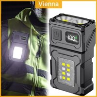 Cob SMD USB Sạc Mũ Kẹp Đèn LED Móc Khóa Đèn Pin Xoay Đèn Làm Việc