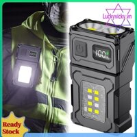 Cob SMD USB Sạc Mũ Kẹp Đèn LED Móc Khóa Đèn Pin Xoay Đèn Làm Việc