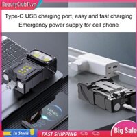 Cob SMD USB Sạc Mũ Kẹp Đèn LED Móc Khóa Đèn Pin Xoay Đèn Làm Việc