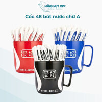 Cốc 48 bút nước chữ A hàng đẹp chất lượng tốt, 4 màu - Xanh -Đen -Đỏ -Tím (01 cốc/1 màu mực)