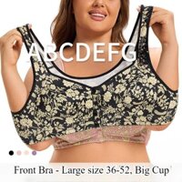 Cốc A-G Kích Thước Lớn Nút Trước Áo Ngực Plus Kích Thước 36-52 Áo Bralette Không Dây Thời Trang Nóng Áo Ngực Cotton Top Quần Lót Cho Lớn Bán Thân Nữ Trung Niên Người Già Mẹ