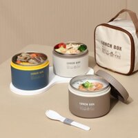 Cốc ăn sáng bằng thép không gỉ 304 có nắp, hộp cơm di động cho nhân viên văn phòng, học sinh tiểu học, cốc súp cách nhiệt cho sữa đậu nành, bột yến mạch ROZM